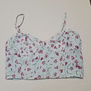 Aritzia Sun deh Blue bustier cropped top